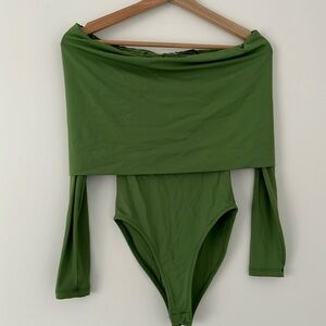 Zara emerald green body off shoulder